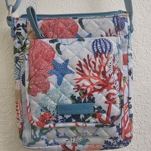 Vera Bradley Sea Life Coral Seahorse Blue Crossbody Mailbag Hipster (1265) Xmas